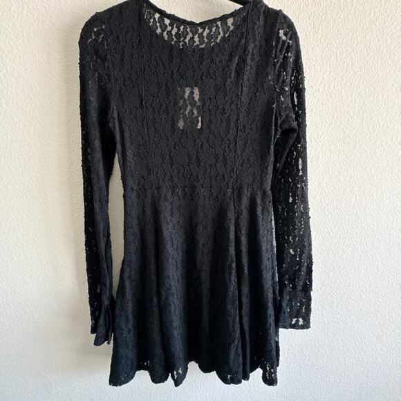 Free People Teen Witch Black Lace Fit & Flare Dress Size L OB451639 NWT - Picture 10 of 15